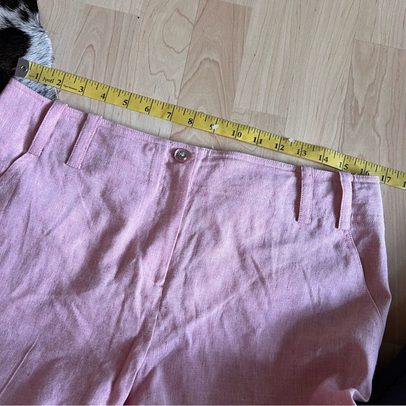 St. John Sport Fashion Fit Red Linen Blend‎ Wide Leg Dress Pants Size 10 - Picture 2 of 8